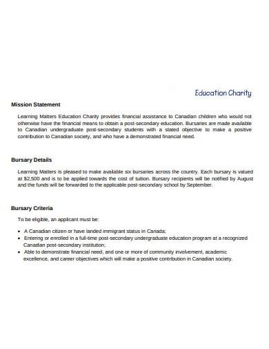 education charity mission statement
