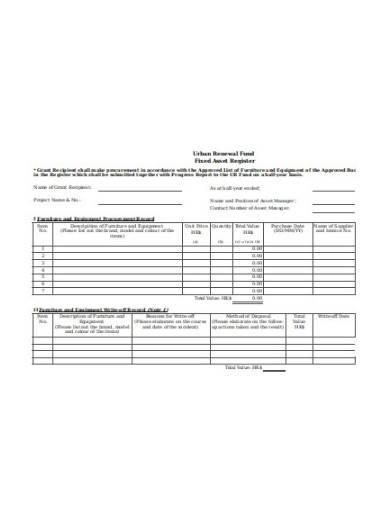 fixed asset register template