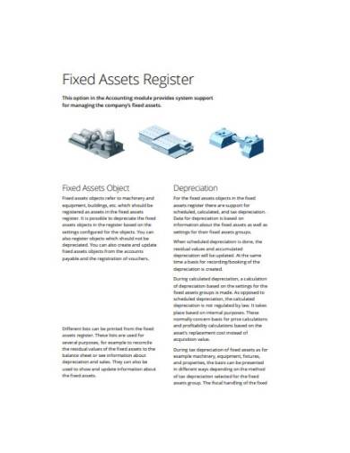 fixed assets register guide