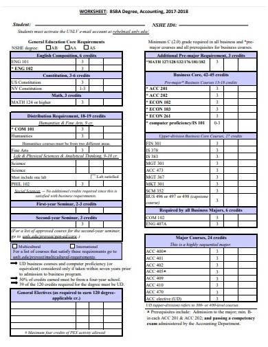 format of accounting worksheet