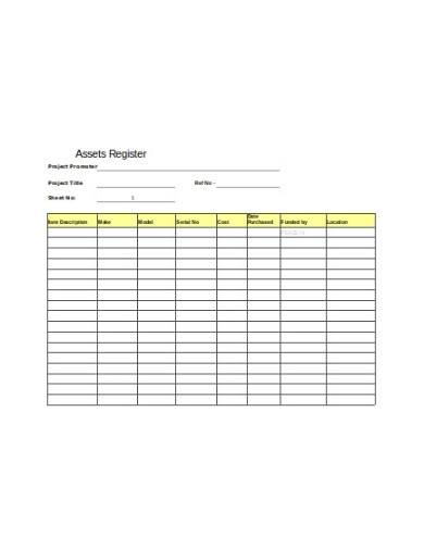 format of fixed asset register