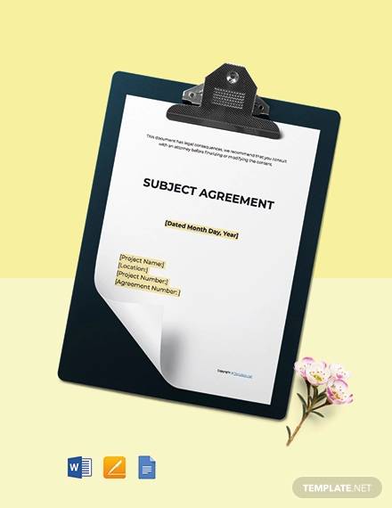 free sample construction agreement template