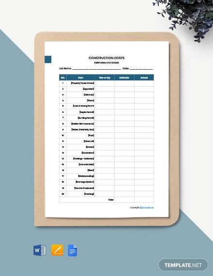 free sample construction form template