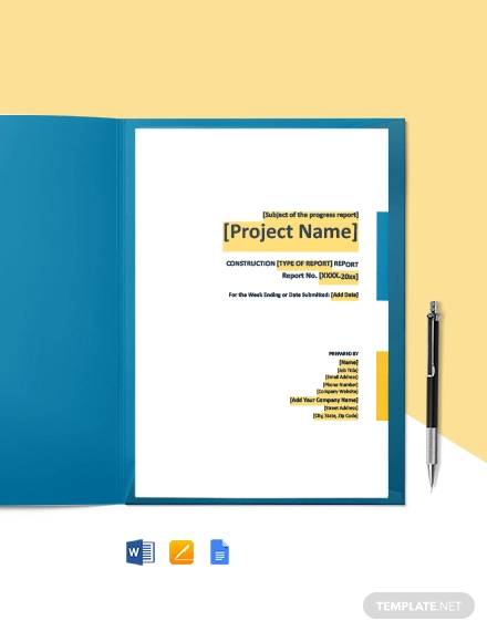 free sample construction report template