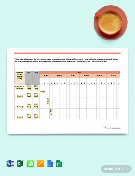 free simple construction schedule template1