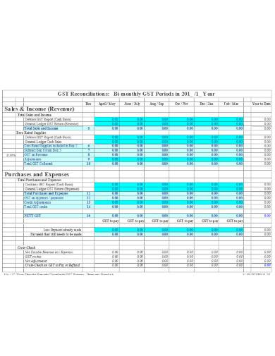 gst monthly reconciliation template