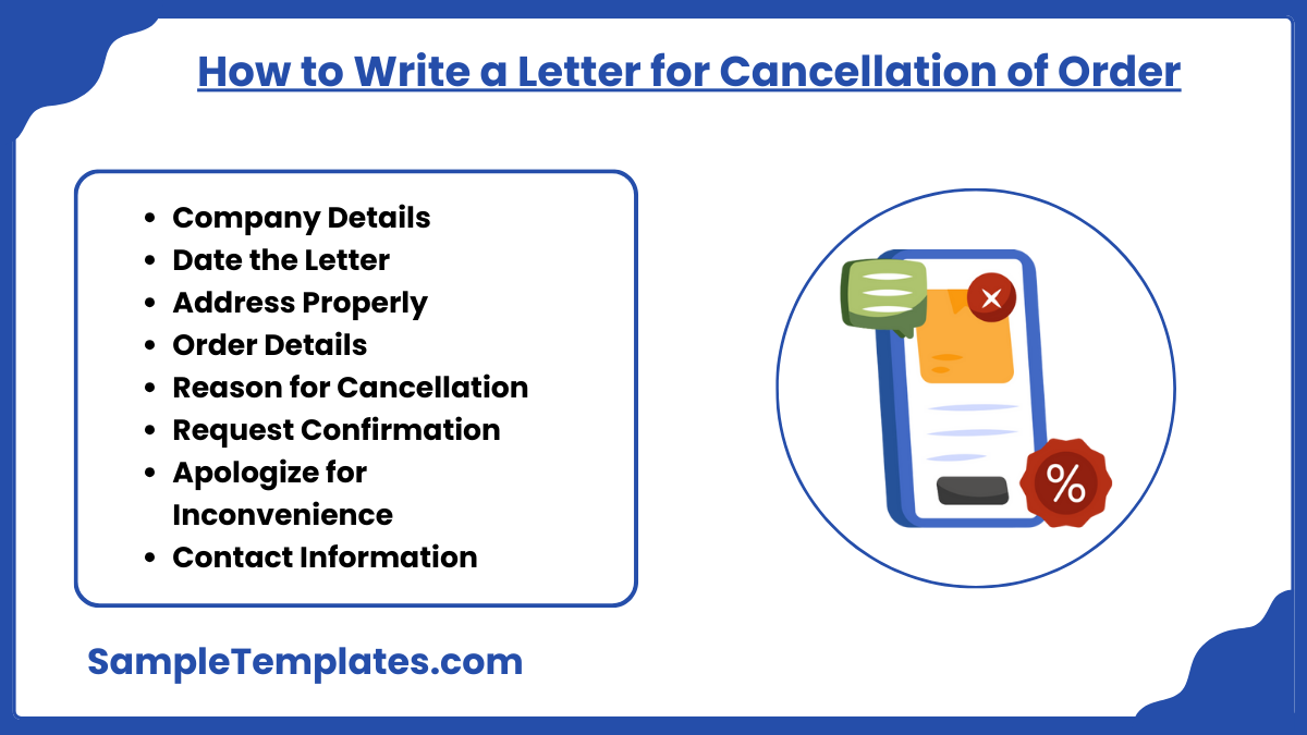 how to write a letter for cancellation of order