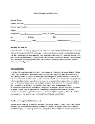 medical release and liability form