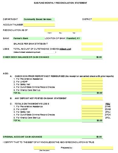 monthly reconciliation statement template