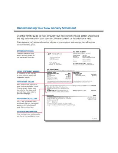 new annuity statement template