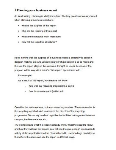 planning research report template