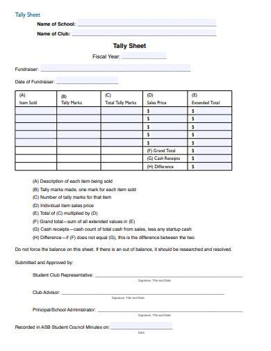 printable tally sheet template