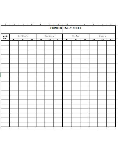 Money Tally Sheet Free Template