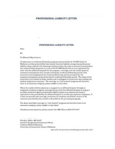 professional liability letter template