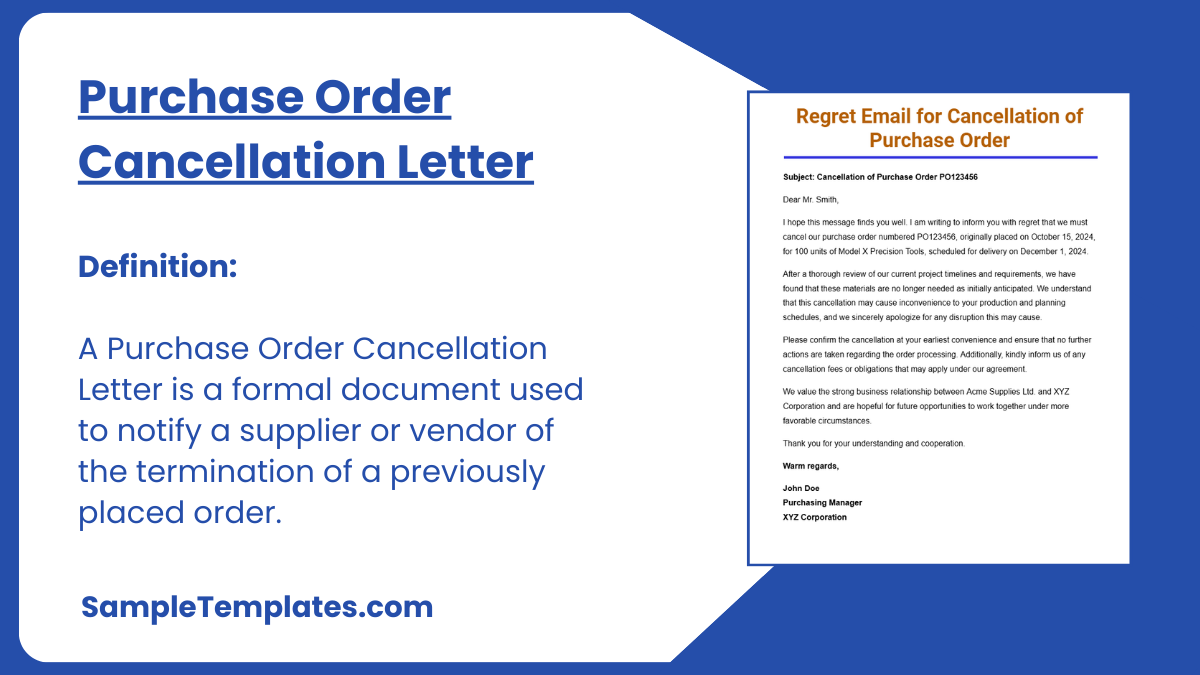 Purchase Order Cancellation Letter