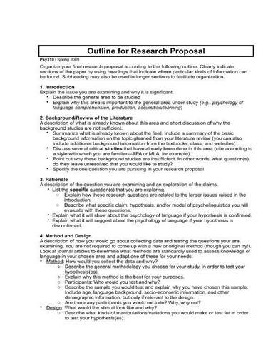 research proposal outline sample