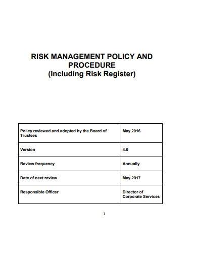 risk management policy procedure