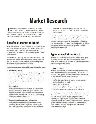 example of marketing research paper