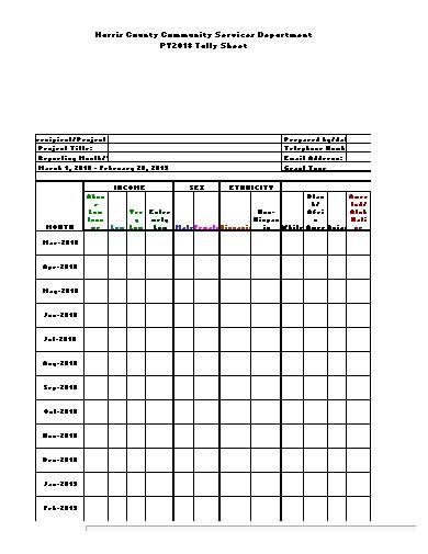 sample tally sheet template