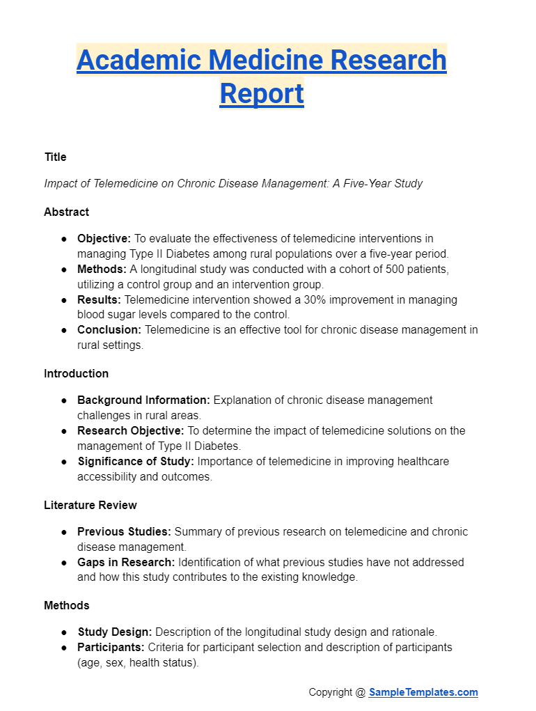 academic medicine research report