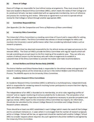 academic research ethics template