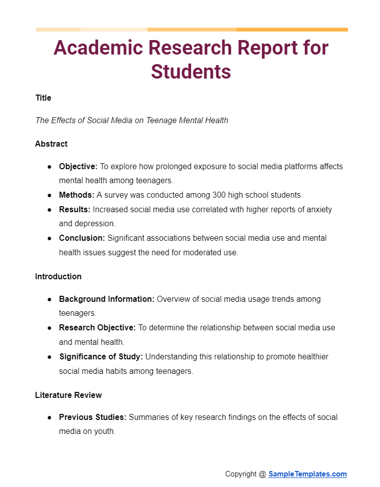 academic research report for students