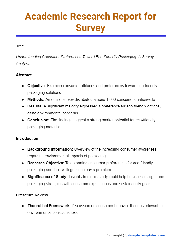 academic research report for survey