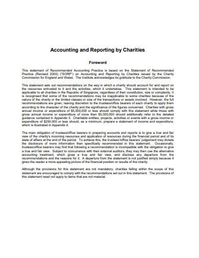 accounting and reporting by charities