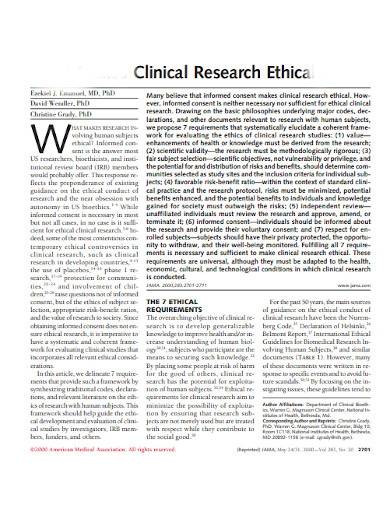 basic clinical research ethics