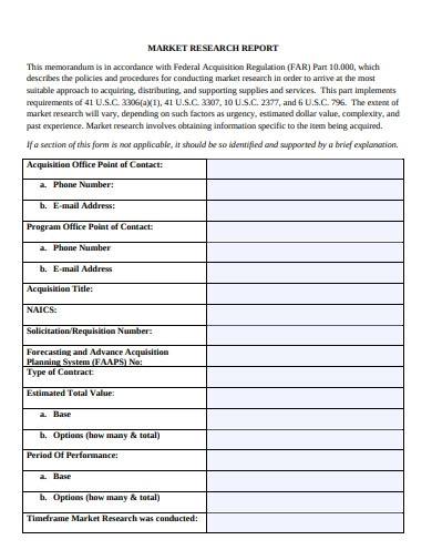 types of marketing research report