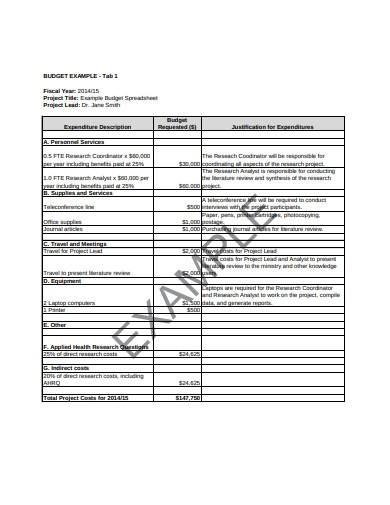 nln research grant budget template