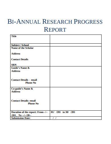 bi annual research progress report