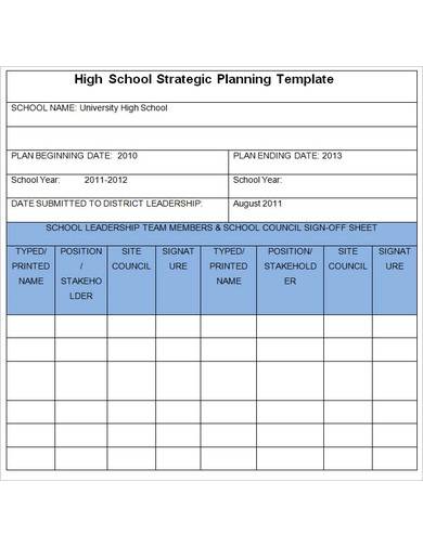 blank school strategic plan