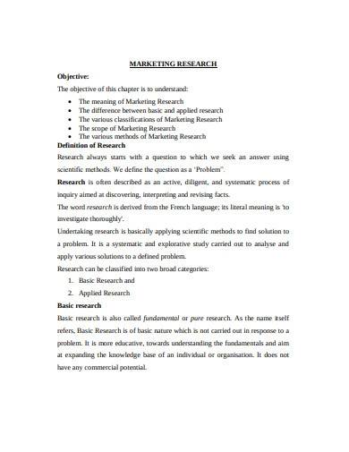 FREE 6 Market Research Business Plan Samples In MS Word PDF