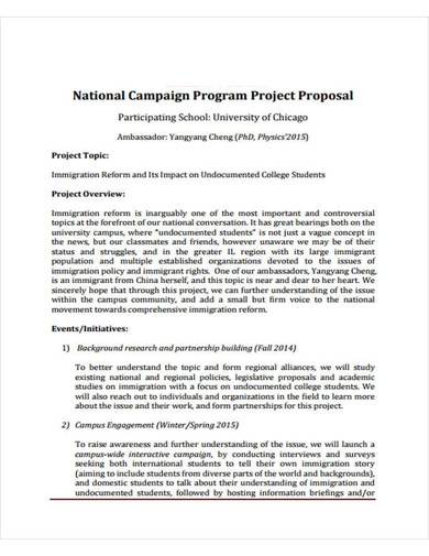 campaign program project proposal