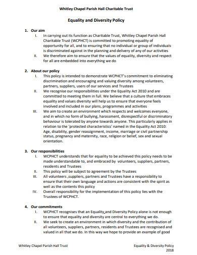 Free 10 Charity Equality And Diversity Policy Samples Templates In Ms Word Pdf
