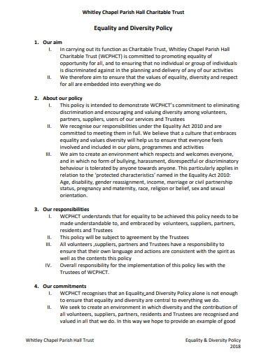 Equality And Diversity Policy Template Free PRINTABLE TEMPLATES