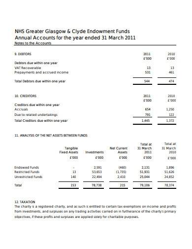 charity annual accounts template