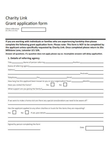 charity grant application form template