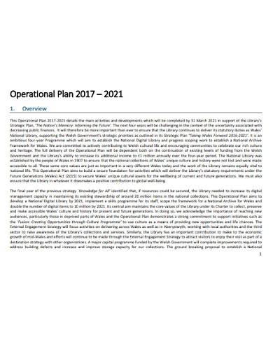 charity operational plan sample