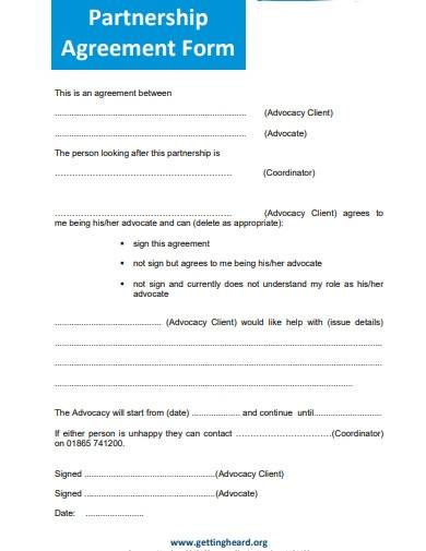 charity partnership agreement form