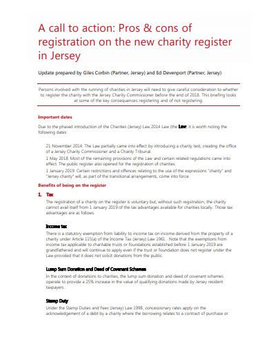 charity register template