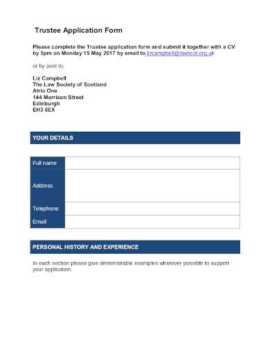 charity trustee application form