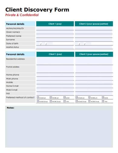 client discovery form template