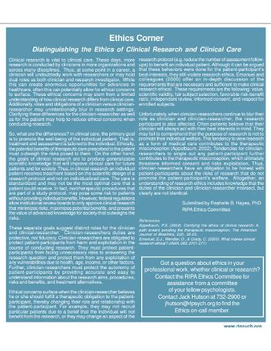 clinical care research ethics