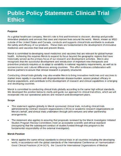 clinical research ethics statement