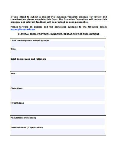 clinical research proposal form