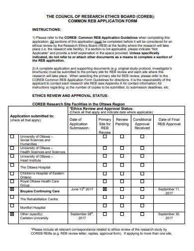 Free Research Ethics Form Samples Templates In Ms Word Pdf