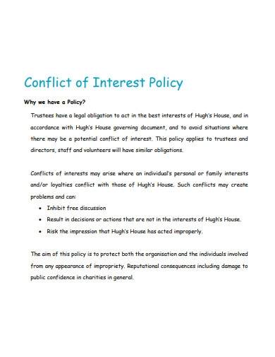 conflict of interest policy template