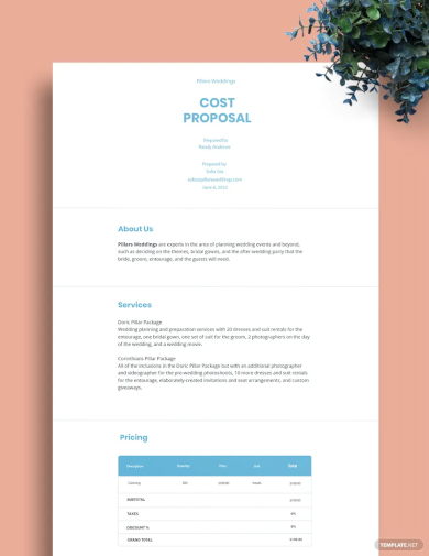 cost proposal template